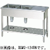 BSM2X-186RN BSM2X-186LN マルゼン 二槽水切付シンク バックガードなし