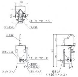 MRW-D7 マルゼン ドラフト式水圧洗米機