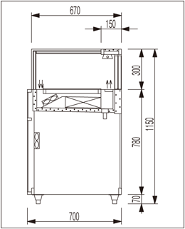 OHGE-ANc-1200 大穂製作所 低温高湿冷蔵ショーケース