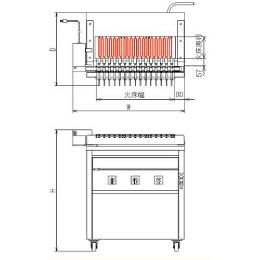 3K-009X クルクル回転串焼機タイプ ヒゴグリラー 電気式