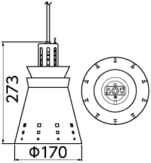 ILC-25(K) タイジ ランプウォーマー ペンダントタイプ シルバー