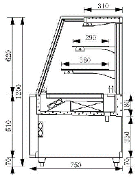 OHGE-ARBd-1500 大穂製作所 低温高湿冷蔵ショーケース