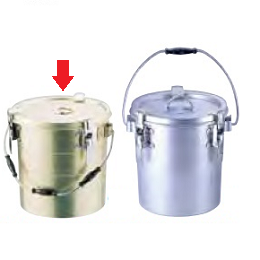 アルマイト丸型二重クリップ付食缶 (にぎり3ヶ付・中蓋なし) ASY-15 239