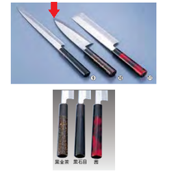歌舞伎調和庖丁　忠舟　出刃 ATD-02 21cm 黒金茶