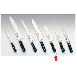 堺實光 プレミアムマスターII ツバ付三徳(両刃) AZT-85 18cm｜業務用