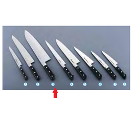 堺菊守日本鋼(口金付) 巾広厚口牛刀(両刃) AKK-90 33cm