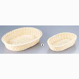 WBS-17 樹脂バスケット 小判型 白 27cm