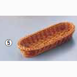 WBS-18 樹脂バスケット 小判型 ナチュラル(茶) 27cm
