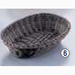 WBS-19 樹脂バスケット 小判型 こげ茶 60cm