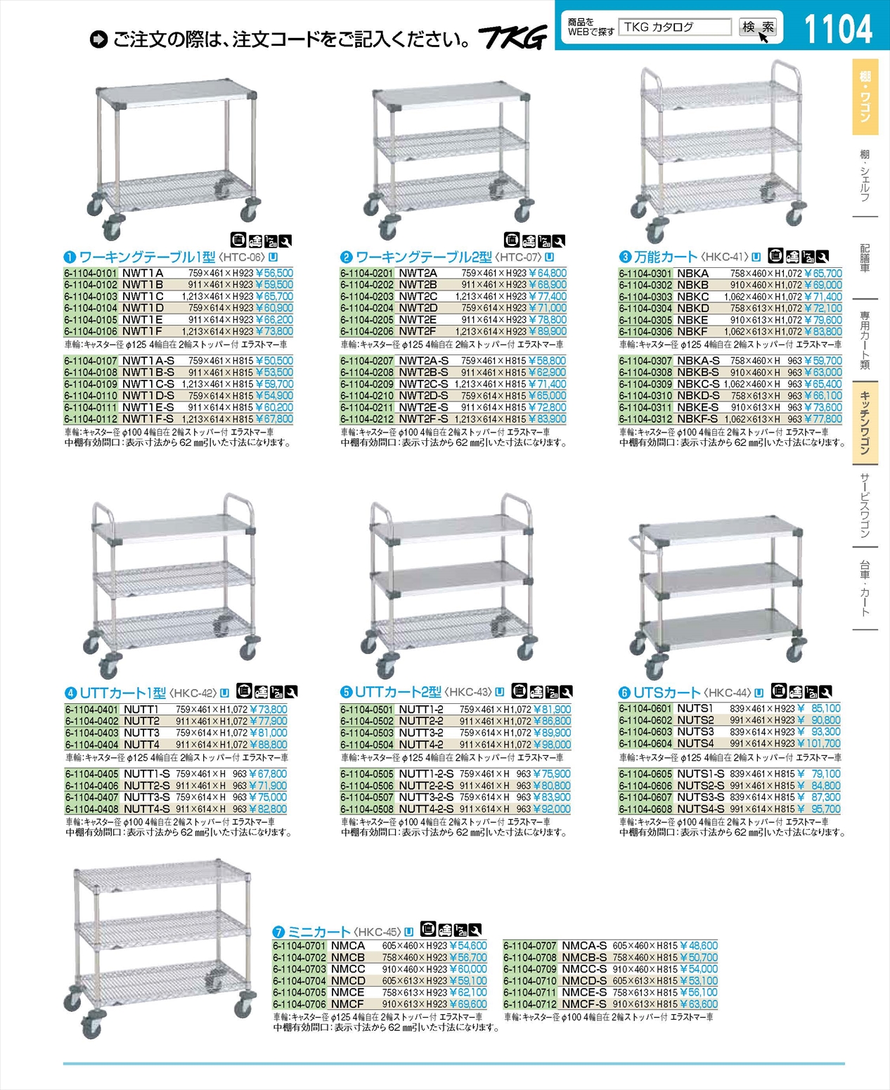 再再再..販 UTTカート1型 NUTT1 461×759×1077Hmm