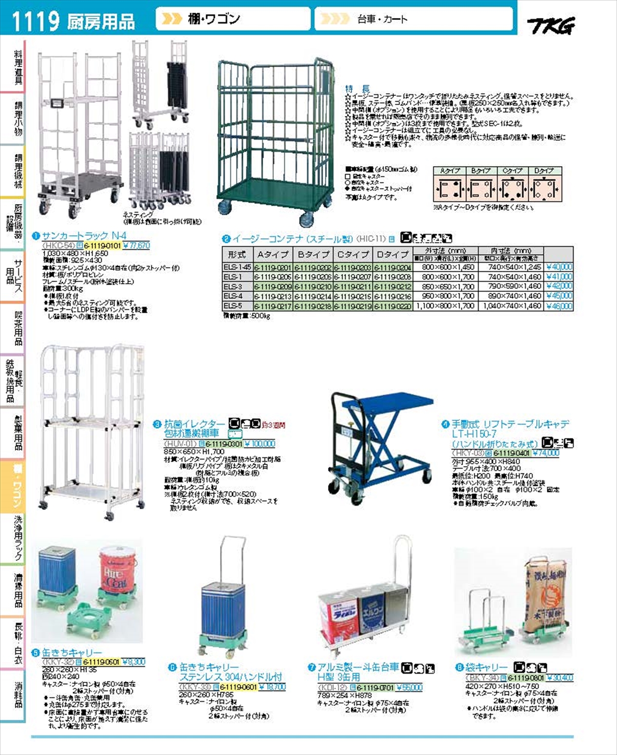 イージーコンテナ ELS-1-45 Aタイプ【台車 イージーコンテナ 業務用